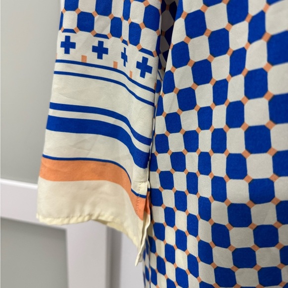 Blue and Black Geometric Block Print Tunic - Picture 5 of 7